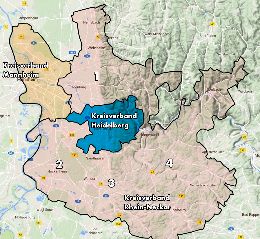 Kreisverbände um Heidelberg